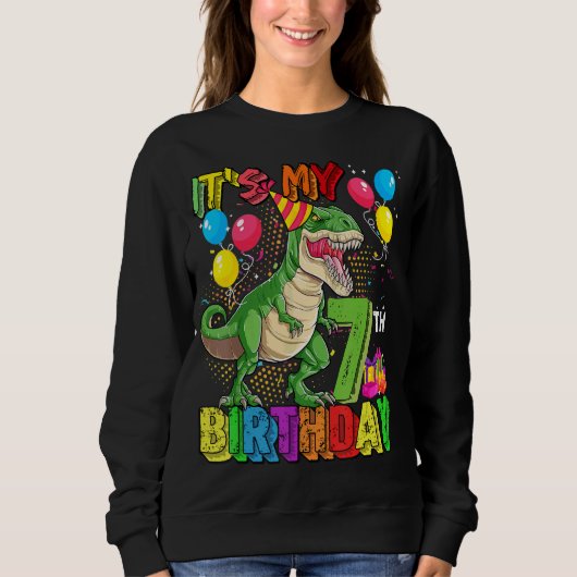 Mijn 7e verjaardag jongen Rex Dinosaur, 7 jaar Trui (Voorkant)