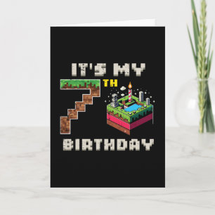 Mijn 7e verjaardag Pixel Game 7 Taart Video Gamer  Kaart