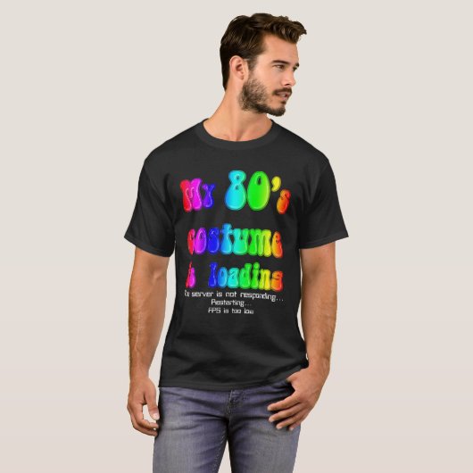 Mijn 80S-kostuum die Halloween T-shirt Rainbow Fun (Voorkant volledig)