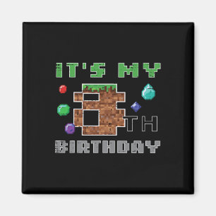 Mijn 8e verjaardag Pixel 8 Gamer Video Gaming Jong Magneet
