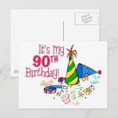 Mijn 90ste verjaardag (Petten) Briefkaart (Voorkant / Achterkant)