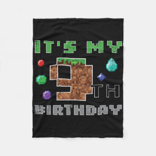 Mijn 9e verjaardag Pixel 9 Gamer Video Gaming Jong Fleece Deken