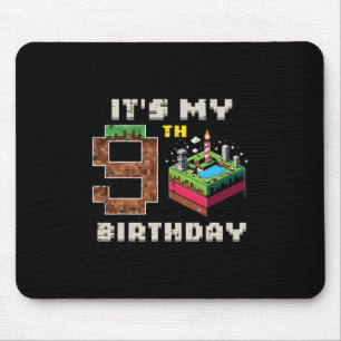 Mijn 9e verjaardag Pixel Game 9 Taart Video Gamer  Muismat