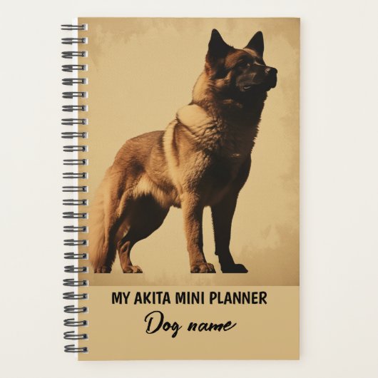 Mijn aangepaste hondennaam Akita Portret Planner (Voorkant)