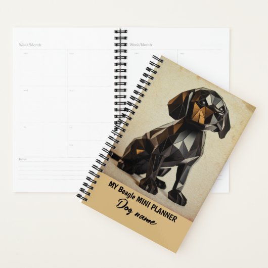 Mijn aangepaste hondennaam Beagle Portret Planner (Display)