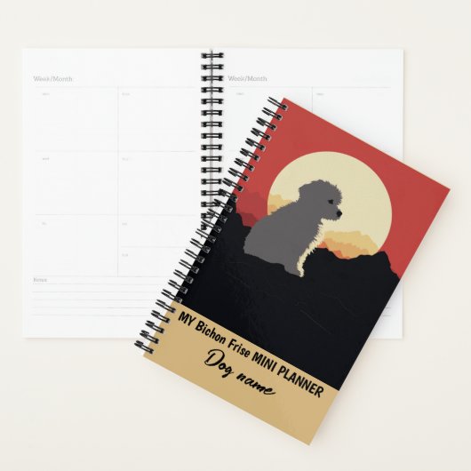 Mijn aangepaste hondennaam Bichon Frise Portret Planner (Display)