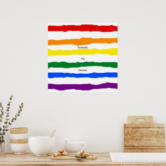 Mijn aangepaste tekst voor regenboog omarmen poster (Keuken)