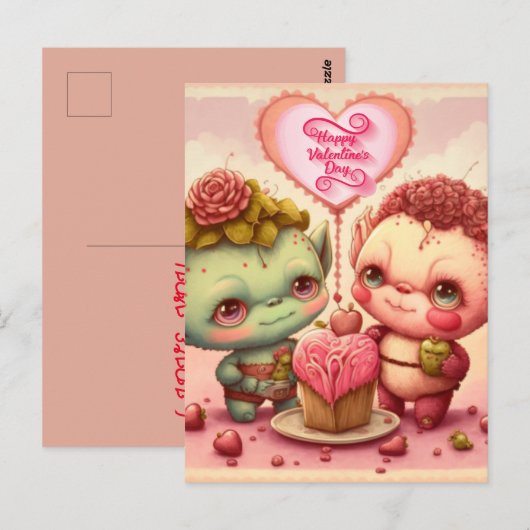 Mijn aangepaste valentijn briefkaart (Voorkant / Achterkant)