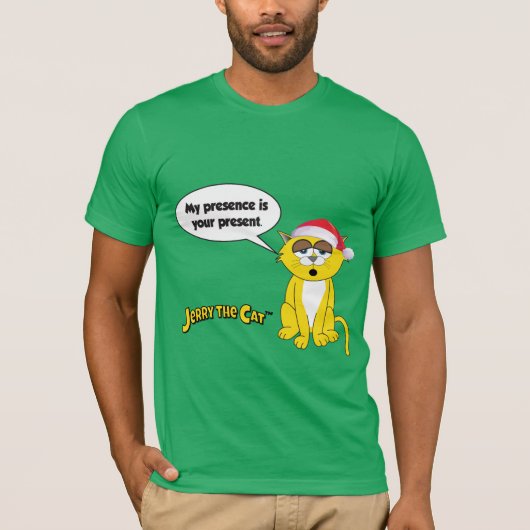 Mijn Aanwezigheid is jouw Cadeau-Jerry The Cat Shi T-shirt (Voorkant)