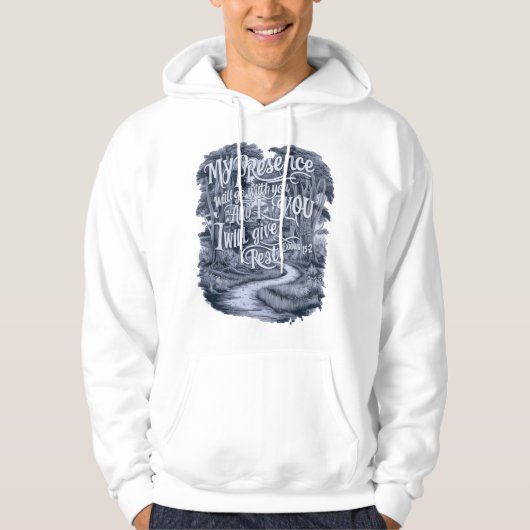 Mijn aanwezigheid zal met jullie meegaan hoodie (Voorkant)