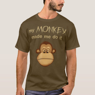 Mijn aap liet me het doen grappig Joke Monkey Face T-shirt