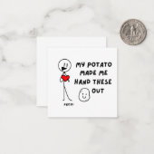 Mijn Aardappel Liet Me Deze Grappige Valentijnskaa Notitiekaartje (Voorkant / Achterkant in situ)