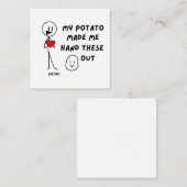 Mijn Aardappel Liet Me Deze Grappige Valentijnskaa Notitiekaartje (Voorkant / Achterkant)