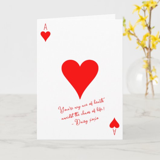 Mijn aas van harten in de chaos van het leven lief kaart (Gele Bloem)