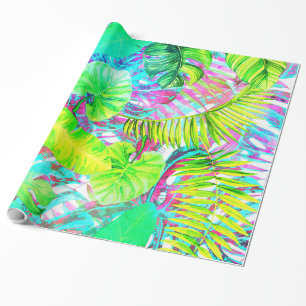 Mijn abstracte kleurrijke aloha-folietuin cadeaupapier