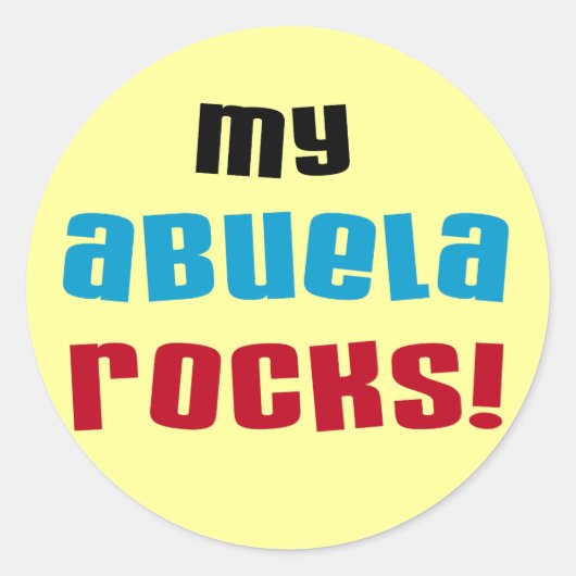 Mijn Abuela Rocks T-shirts en geschenken Ronde Sticker (Voorkant)