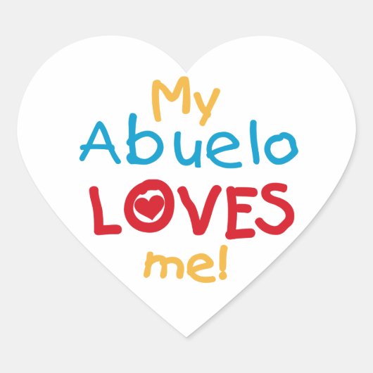 Mijn Abuelo Loves Me T shirten en geschenken Hart Sticker (Voorkant)