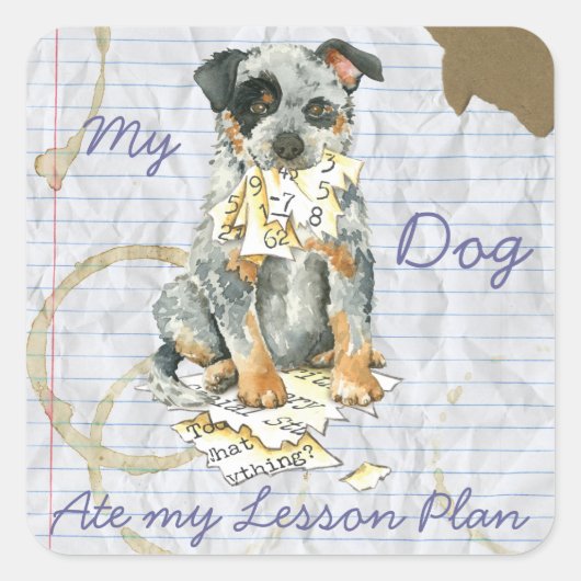 Mijn ACD Ate Mijn Lesson Plan Vierkante Sticker (Voorkant)