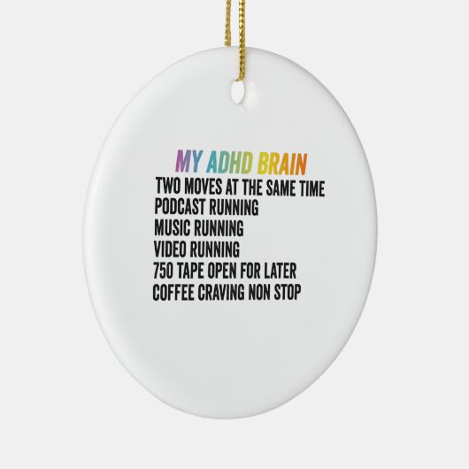 Mijn ADHD Brain Neurodiversity Awareness Gift Keramisch Ornament (Rechts)