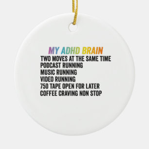 Mijn ADHD Brain Neurodiversity Awareness Gift Keramisch Ornament