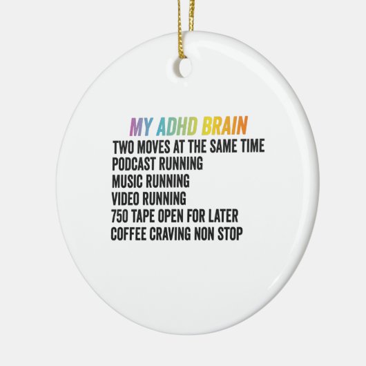 Mijn ADHD Brain Neurodiversity Awareness Gift Keramisch Ornament (Links)