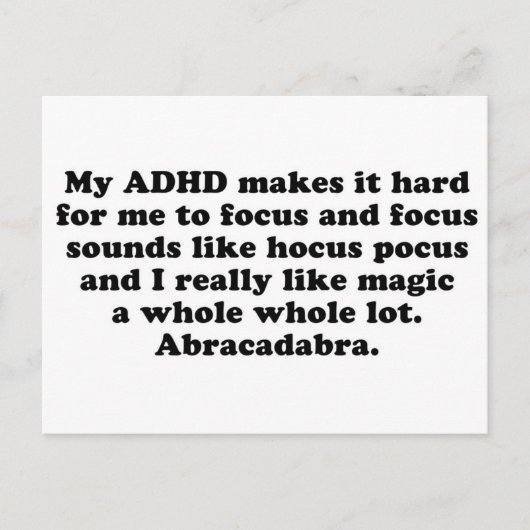 Mijn ADHD Focus Hocus Pocus Briefkaart (Voorkant)