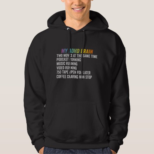 Mijn ADHD-hersenen Neurodiversiteit Bewustzijn Ges Hoodie (Voorkant)
