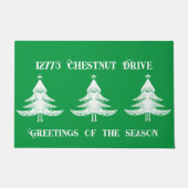 Mijn adres op een feestelijke kerst deurmat (Voorkant)