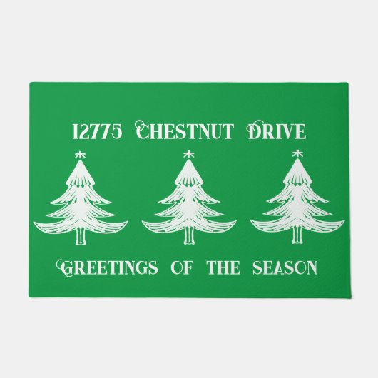 Mijn adres op een feestelijke kerst deurmat (Voorkant)