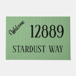 Mijn adres op een groene deurmat