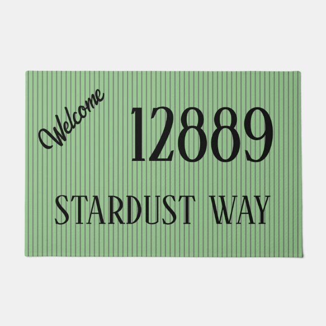 Mijn adres op een groene deurmat (Voorkant)