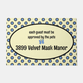 Mijn adres op een huisdiervriendelijke deurmat