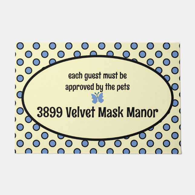 Mijn adres op een huisdiervriendelijke deurmat (Voorkant)