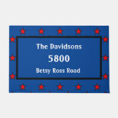 Mijn adres op een patriottische deurmat (Voorkant)