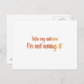 Mijn advies briefkaart (Voorkant / Achterkant)