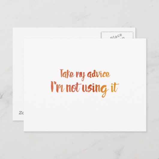 Mijn advies briefkaart (Voorkant / Achterkant)