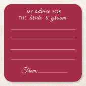 Mijn advies voor de bruid- en bruidebruidebruiloft kartonnen onderzetters (Voorkant)