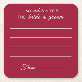 Mijn advies voor de bruid- en bruidebruidebruiloft kartonnen onderzetters