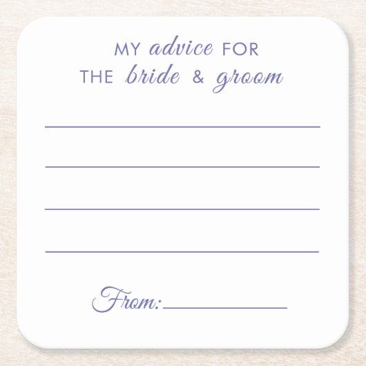 Mijn advies voor de bruid- en bruidegom leuke paar kartonnen onderzetters (Voorkant)