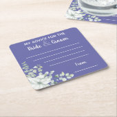 Mijn advies voor de bruid- en bruidegom paarse wat kartonnen onderzetters (Schuin)