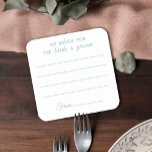 Mijn advies voor de bruid- en bruingroene bruiloft kartonnen onderzetters<br><div class="desc">Fun bruiloft papier onderzetter met vier groene lijnen voor je gasten om hun gelukkige gedachten te schrijven voor de nieuwigheden boven een witte achtergrond; de ondertitel boven op het onderzetter staat "Mijn advies voor de bruid en de bruid" in groene moderne lettertypen. Uitzicht het bijbehorende collectie "Delicate Orchids - Mint...</div>