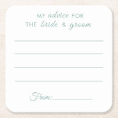 Mijn advies voor de bruid- en bruingroene bruiloft kartonnen onderzetters (Voorkant)