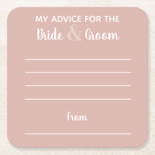 Mijn advies voor de bruid- en bruinroze pret kartonnen onderzetters