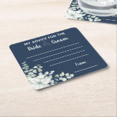 Mijn advies voor de bruidegom- en groomblauwe wate kartonnen onderzetters (Schuin)