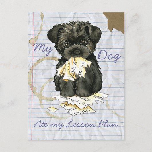 Mijn affenpinscher Ate Mijn Lesson Plan Briefkaart (Voorkant)