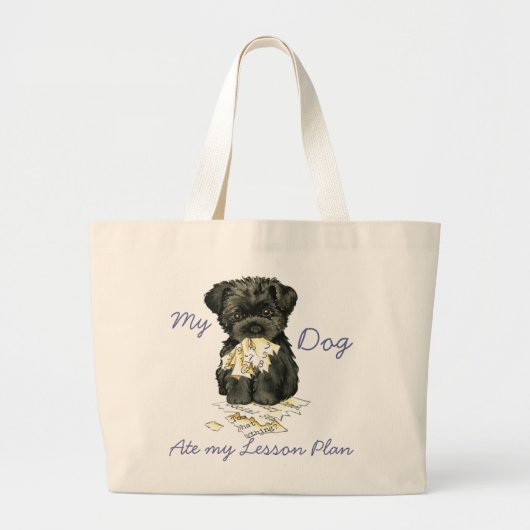 Mijn affenpinscher Ate Mijn Lesson Plan Grote Tote Bag (Voorkant)