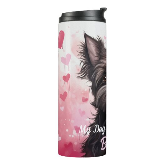 Mijn Affenpinscher Dog is mijn Valentijn gepersona Thermosbeker (Gedraaid links)