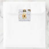 Mijn Afghaanse hond op mijn Lesson Plan Vierkante Sticker (Tas)