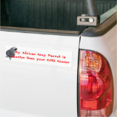 Mijn Afrikaanse grijze papegaai... Bumpersticker (Op Truck)