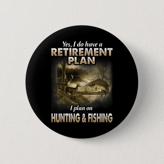 Mijn aftredingsprogramma jager Vist opa Ronde Button 5,7 Cm (Voorkant)